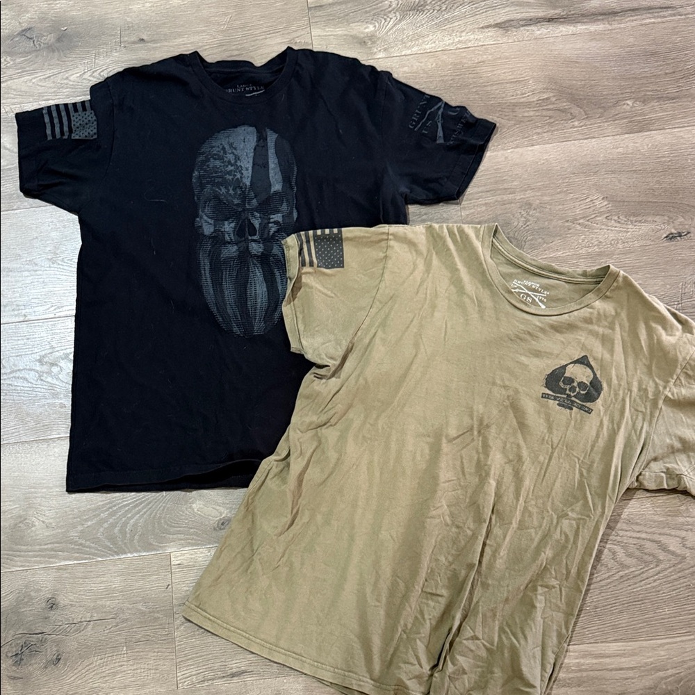 Grunt Style Black and Tan Skull Tees